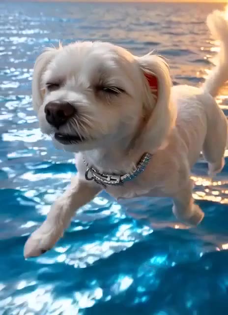 A white dog featured in a Timeless Touch Digital memorial film